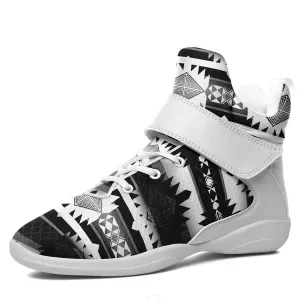 Okotoks Black and White Ipottaa Basketball / Sport High Top Shoes