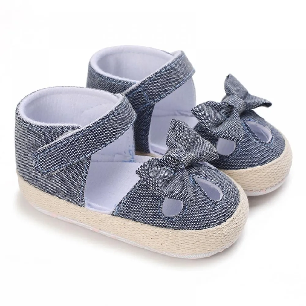 0-1Y Newborn Baby Girls Shoes Solid Bow Leopard Flats Spanish Baby Shoes