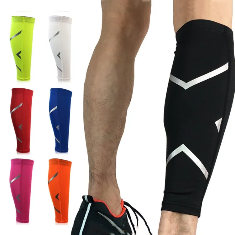 1 Pair Sports Breathable Compression Calf Sleeves Riding Running Protective Gear, Spec: XL (Rose Red)