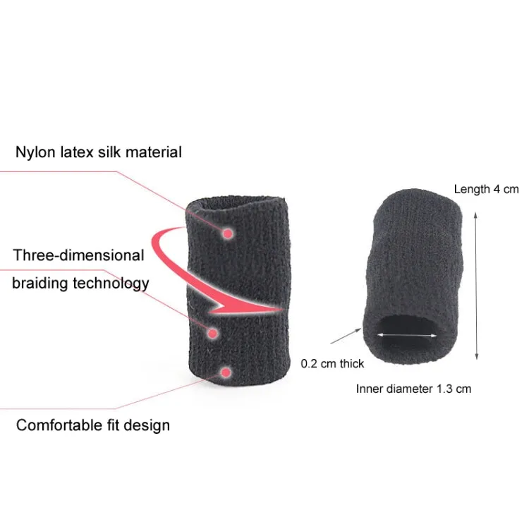 10pcs/set Basketball Riding Finger Sleeves Finger Joint Stretch Knit Sports Protectors, Color: Black