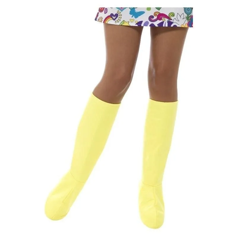 1960s GoGo Boot Covers Adult Yellow Costume Accessory