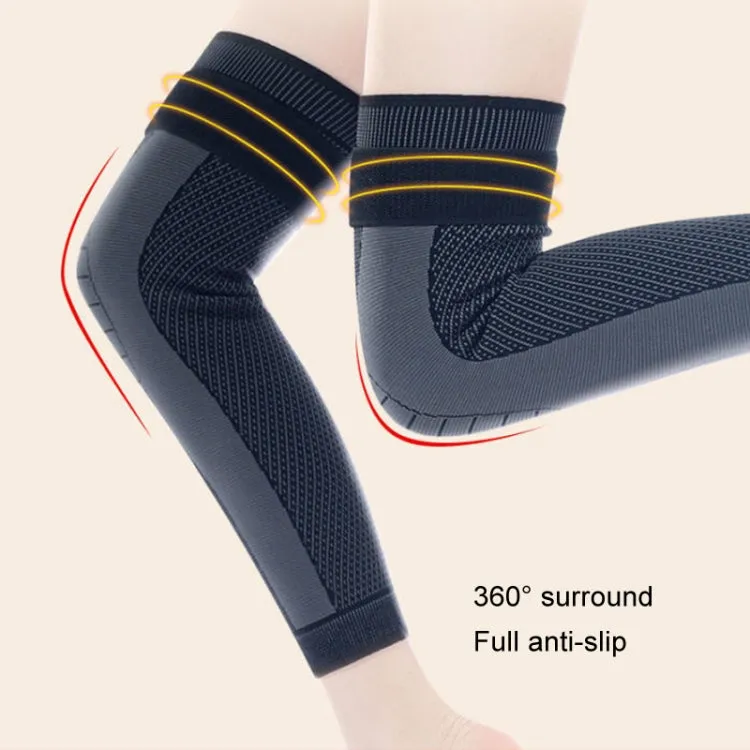 1pair Anti-Slip Compression Straps Keep Warm And Lengthen Knee Pads, Size: XL(Plus Velvet Orange)