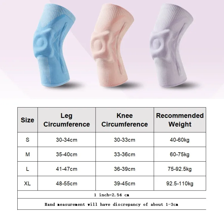 1pair Sports Knee Brace Meniscus Injury Silicone Knee Joint Protective Cover, Size: M(Light Blue)