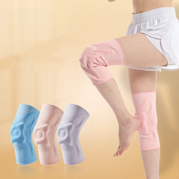 1pair Sports Knee Brace Meniscus Injury Silicone Knee Joint Protective Cover, Size: M(Light Blue)