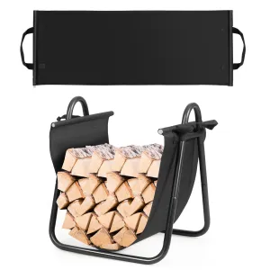 46 x 43 x 52cm Fireplace Log Holder with Canvas Tote Carrier