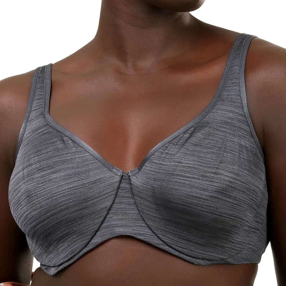 5 x Hestia Womens Smoothing Minimiser Lightweight Bra Charcoal