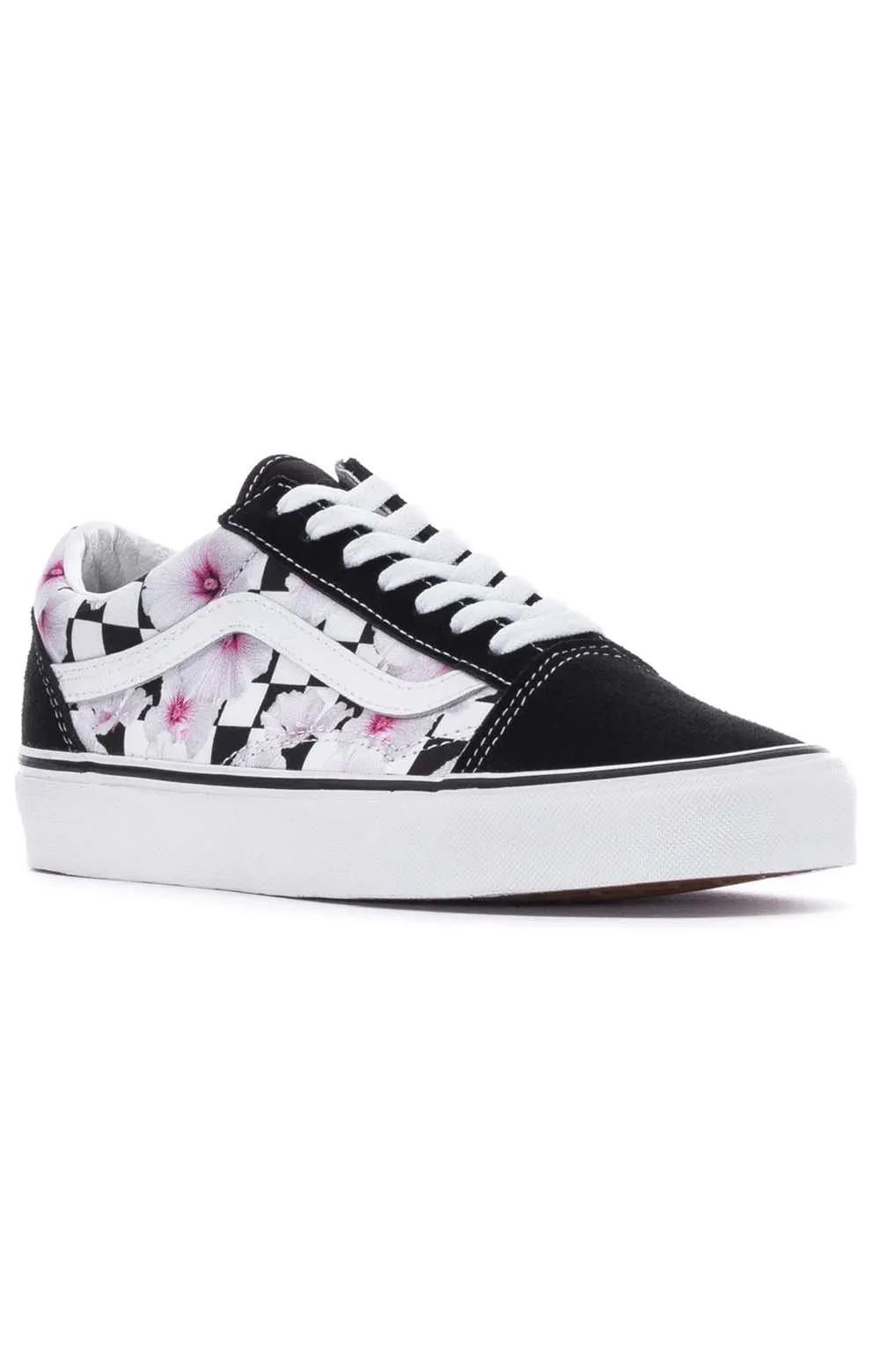 (7NTBM8) Old Skool Shoes - Hibiscus Check Black