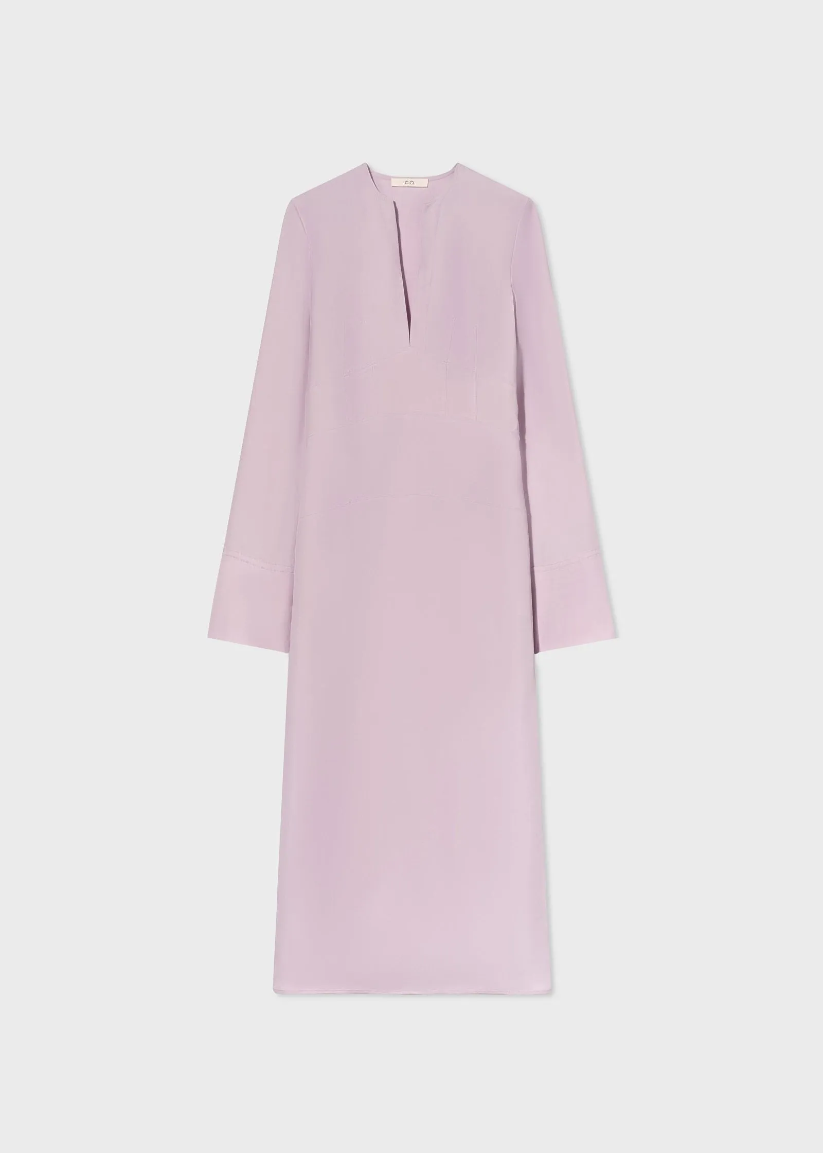 A-Line Kaftan Dress in Silk Viscose - Lilac