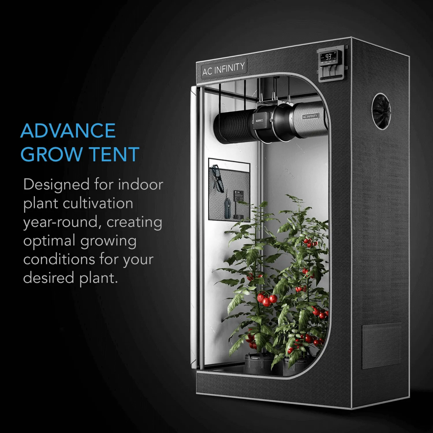 AC Infinity CLOUDLAB 422, Advance Grow Tent 2x2, 2000D Diamond Mylar Canvas, 24" x 24" x 48"