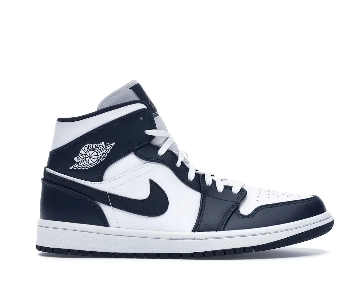 Air Jordan 1 Mid White Metallic Gold Obsidian