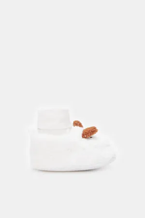 Baby White Fur Pram Shoe