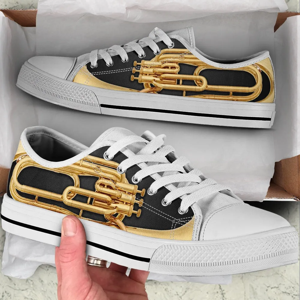 Baritone Horn Shortcut Low Top Music Fashion Shoes, Canvas Shoes Design, Low Top Sneaker