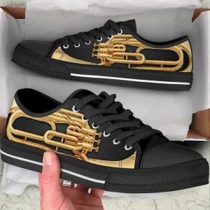 Baritone Horn Shortcut Low Top Music Fashion Shoes, Canvas Shoes Design, Low Top Sneaker