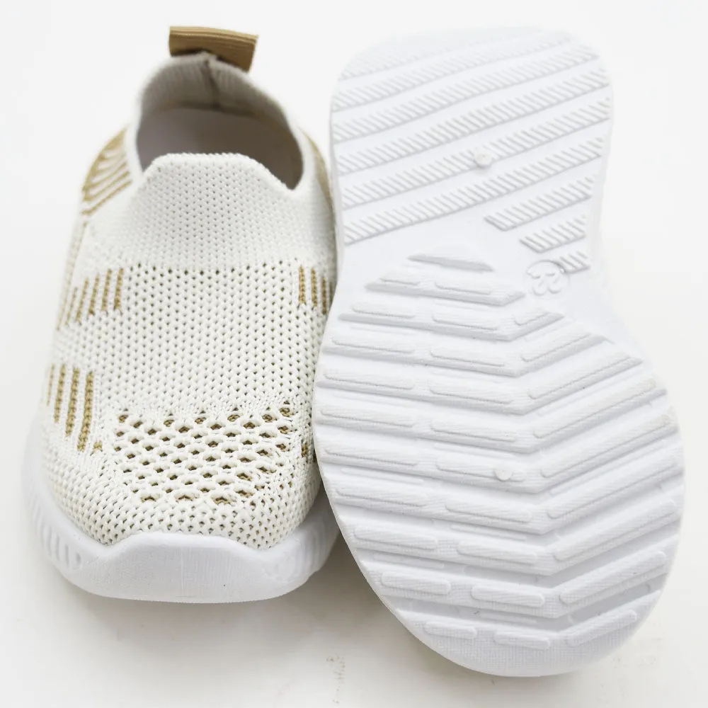 Beige Mesh Slip On Sneakers