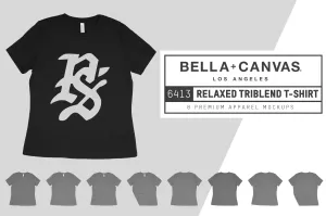 Bella   Canvas 6413 Relaxed Triblend T-Shirt Mockups