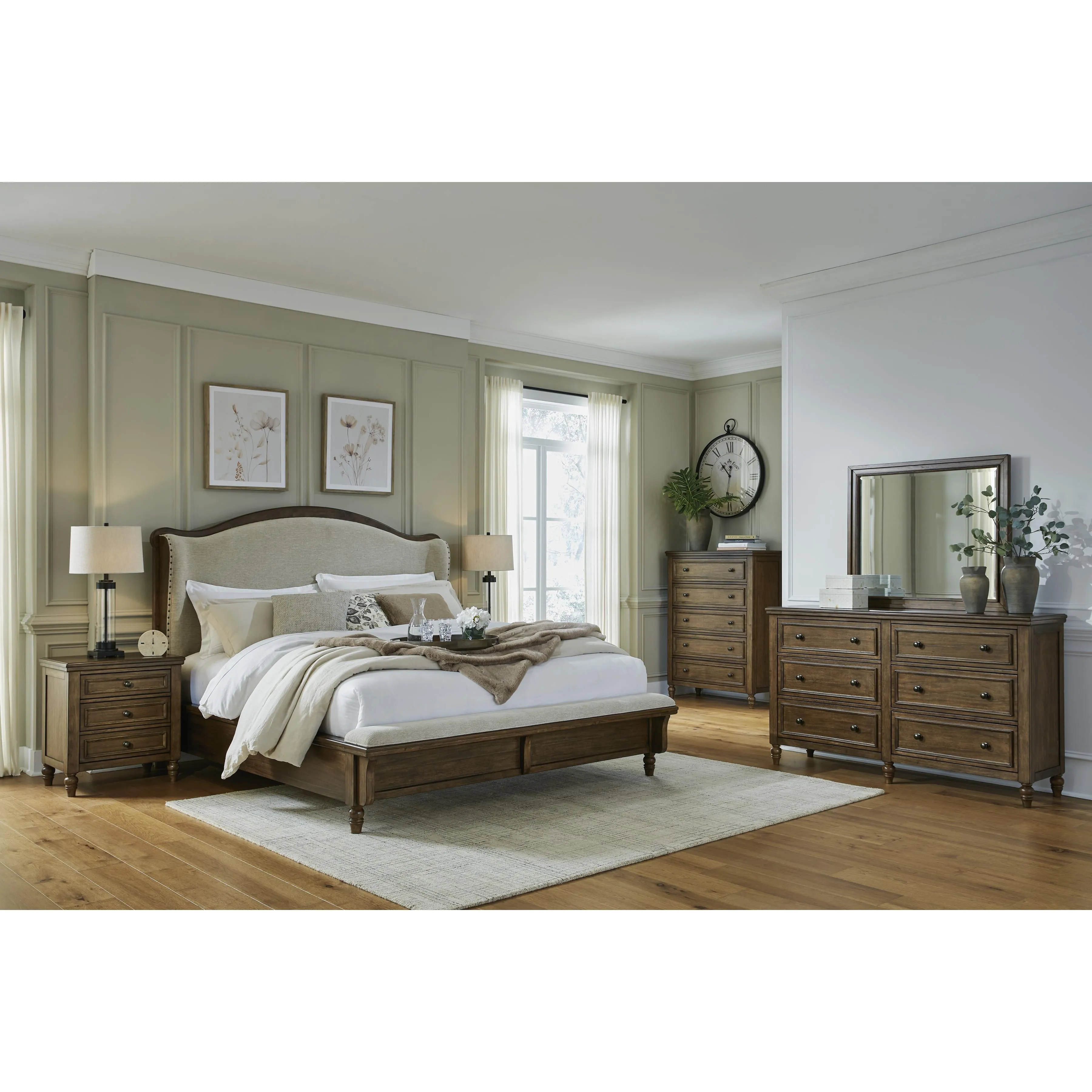 Benchcraft Sturlayne King Upholstered Panel Bed B787-58/B787-56/B787-97