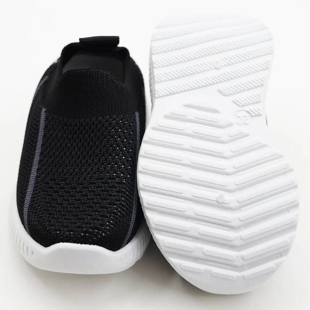 Black & White Mesh Slip On Sneakers