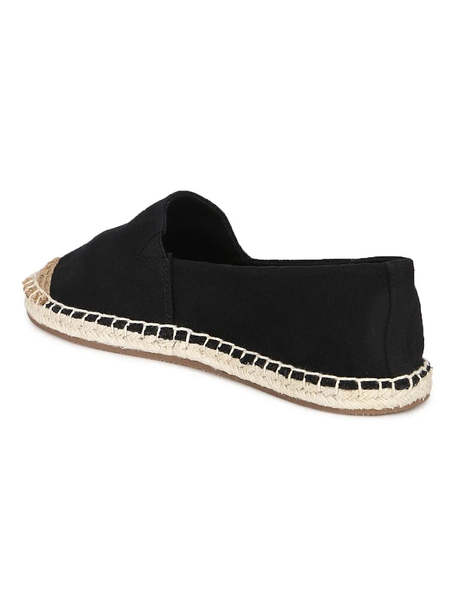 Black Canvas Slip On Shoes