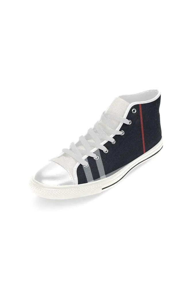 Bold Stripes Men’s Classic High Top Canvas Shoes (Model 017)