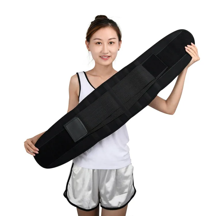 Breathable Mesh Warm Waist Belt Reinforced Steel Plate Support Sports Waist Belt, Specification: M(Black)