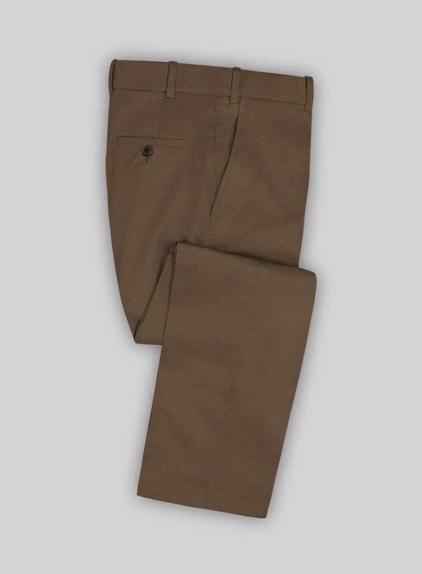 Brown Feather Cotton Canvas Stretch Suit