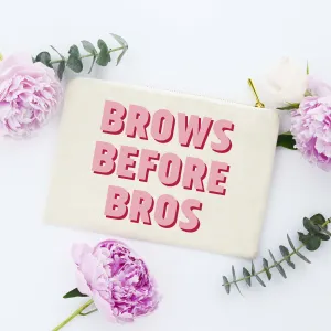 Brows Before Bros Makeup Bag, Funny Makeup Bag, Retro Makeup Bag