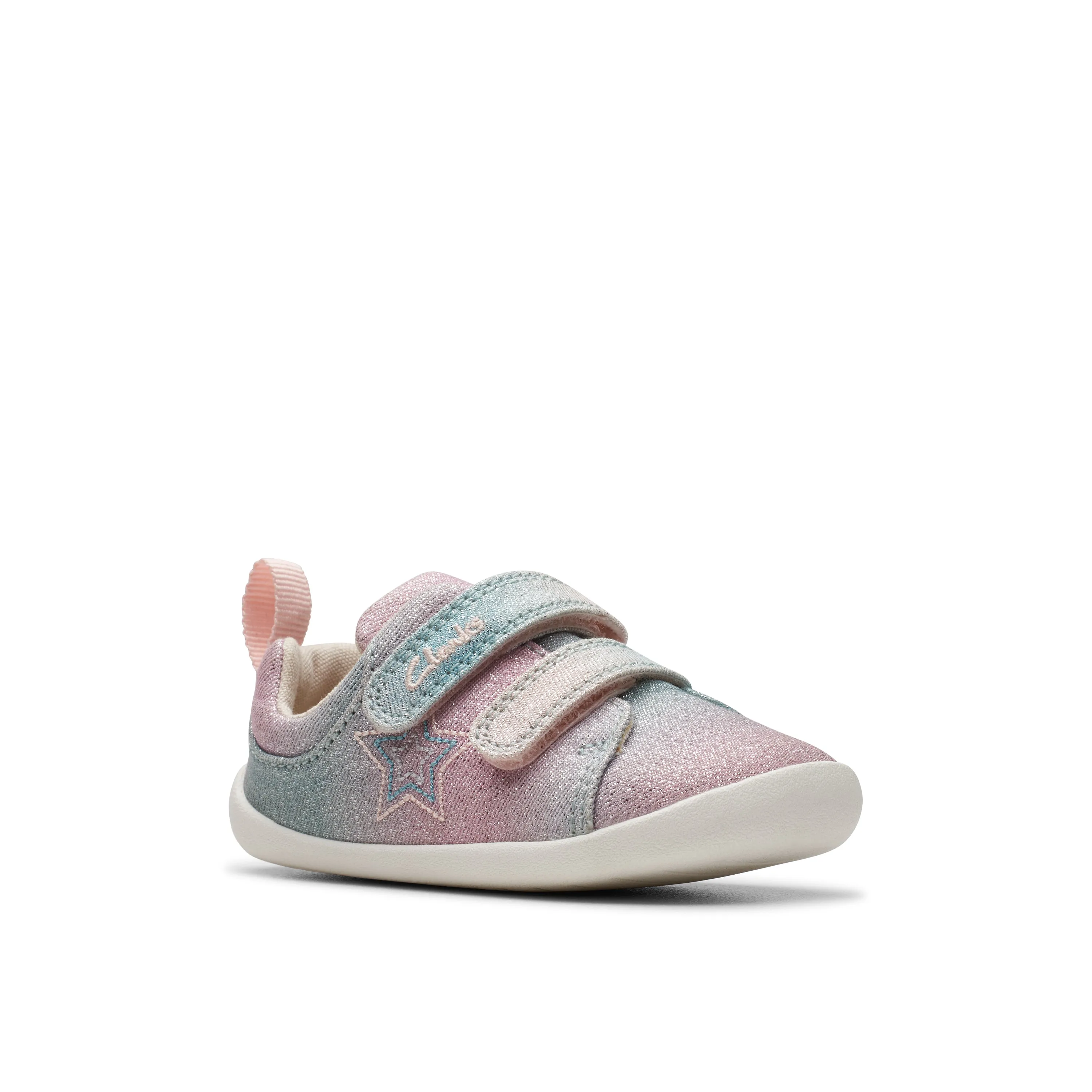 Clarks Raomer Brill T Girls Pastel Canvas Shoe