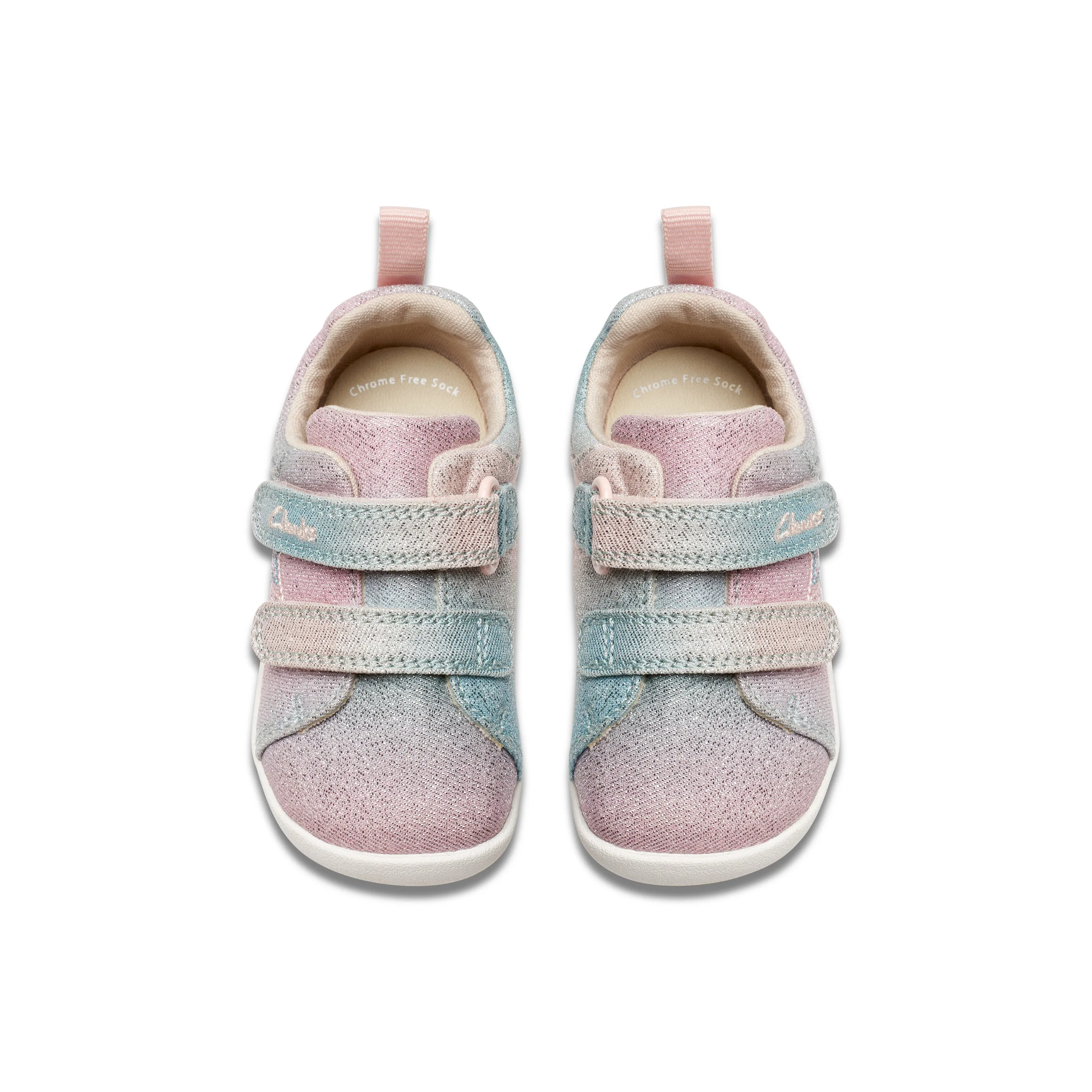 Clarks Raomer Brill T Girls Pastel Canvas Shoe