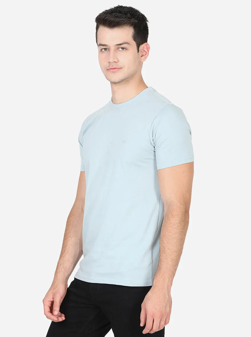 Could Blue Solid Slim Fit T-Shirt | JadeBlue