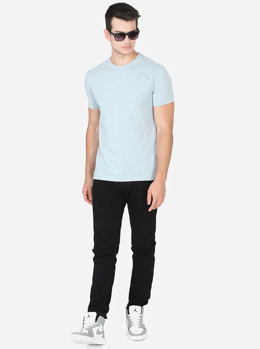 Could Blue Solid Slim Fit T-Shirt | JadeBlue