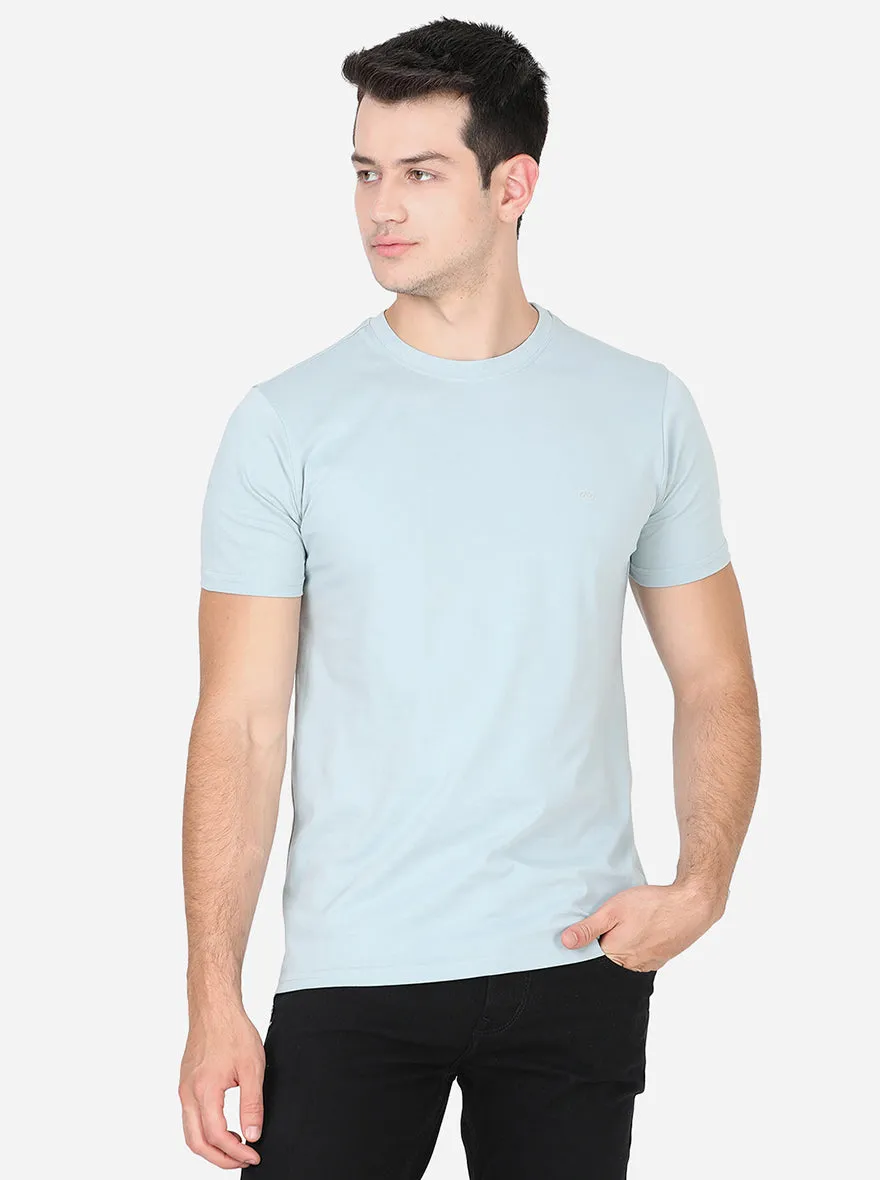 Could Blue Solid Slim Fit T-Shirt | JadeBlue