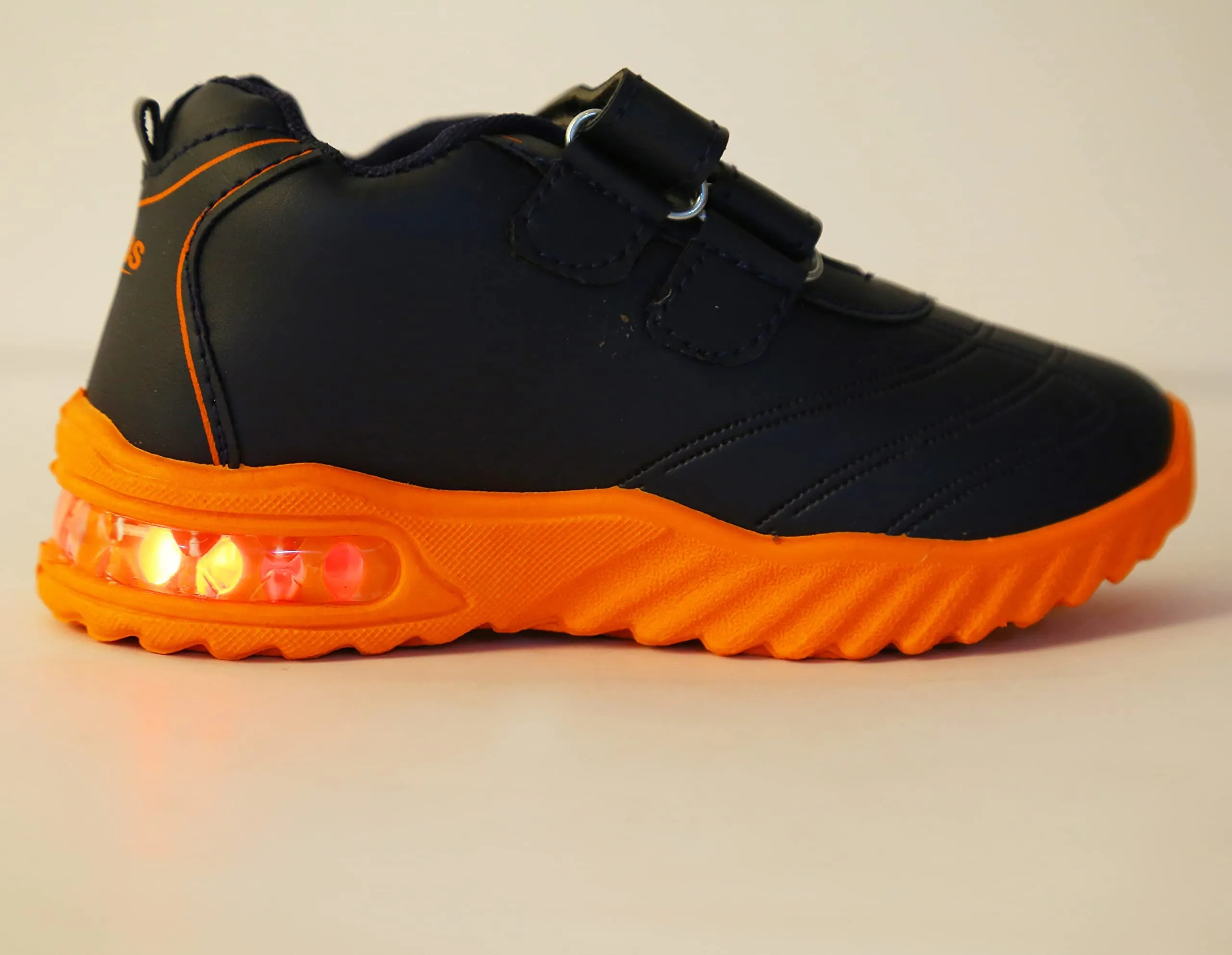 Crester Collection Boys and Girls Stylish Sport, Running Shoe, Outdoor Shoes for Kids Casual LED Shoe for Kids, LED Shoe Velcro for Baby (T101)-NW-PFT101(1)-Orange_4.5-5YR