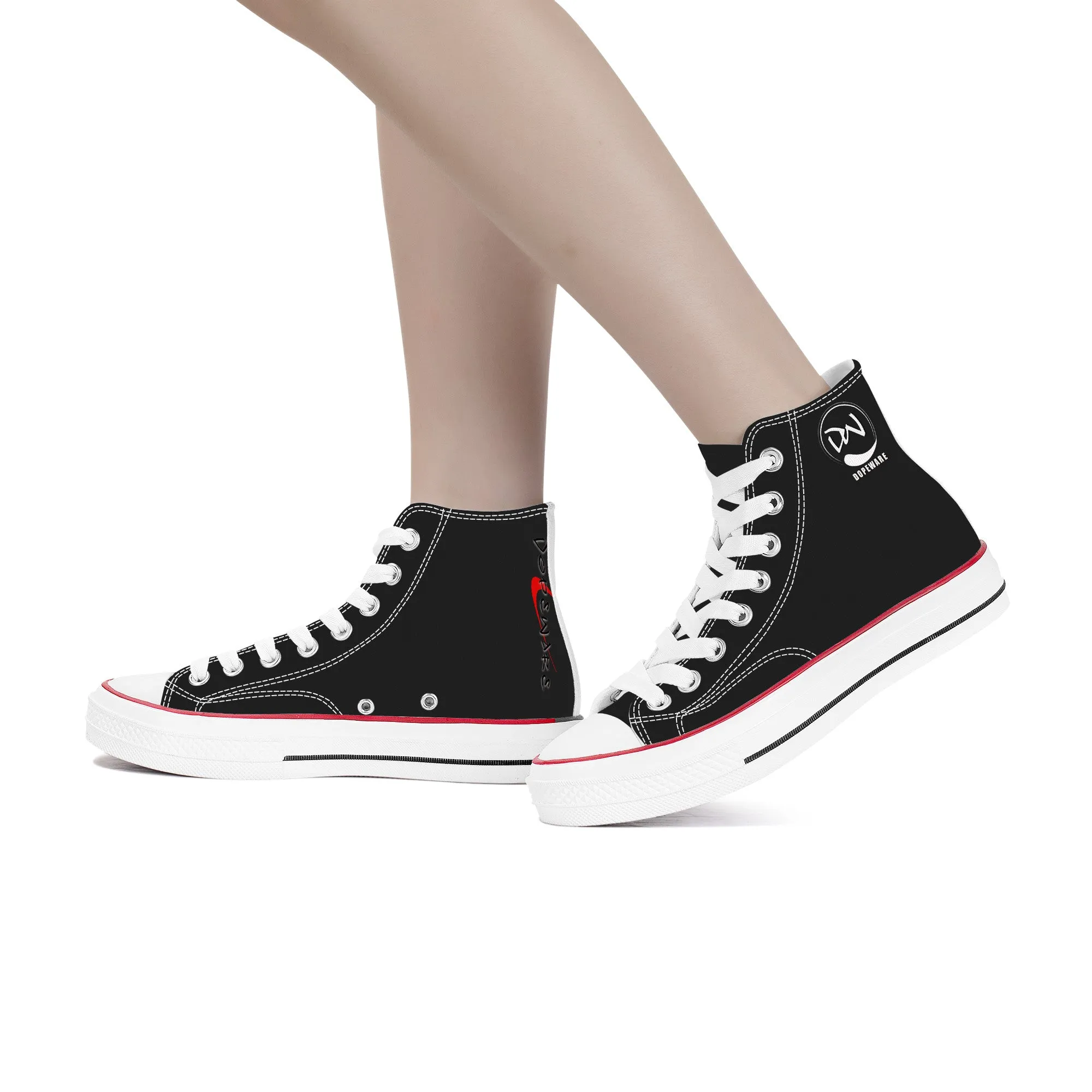 D70 High Top Canvas Shoes - Black