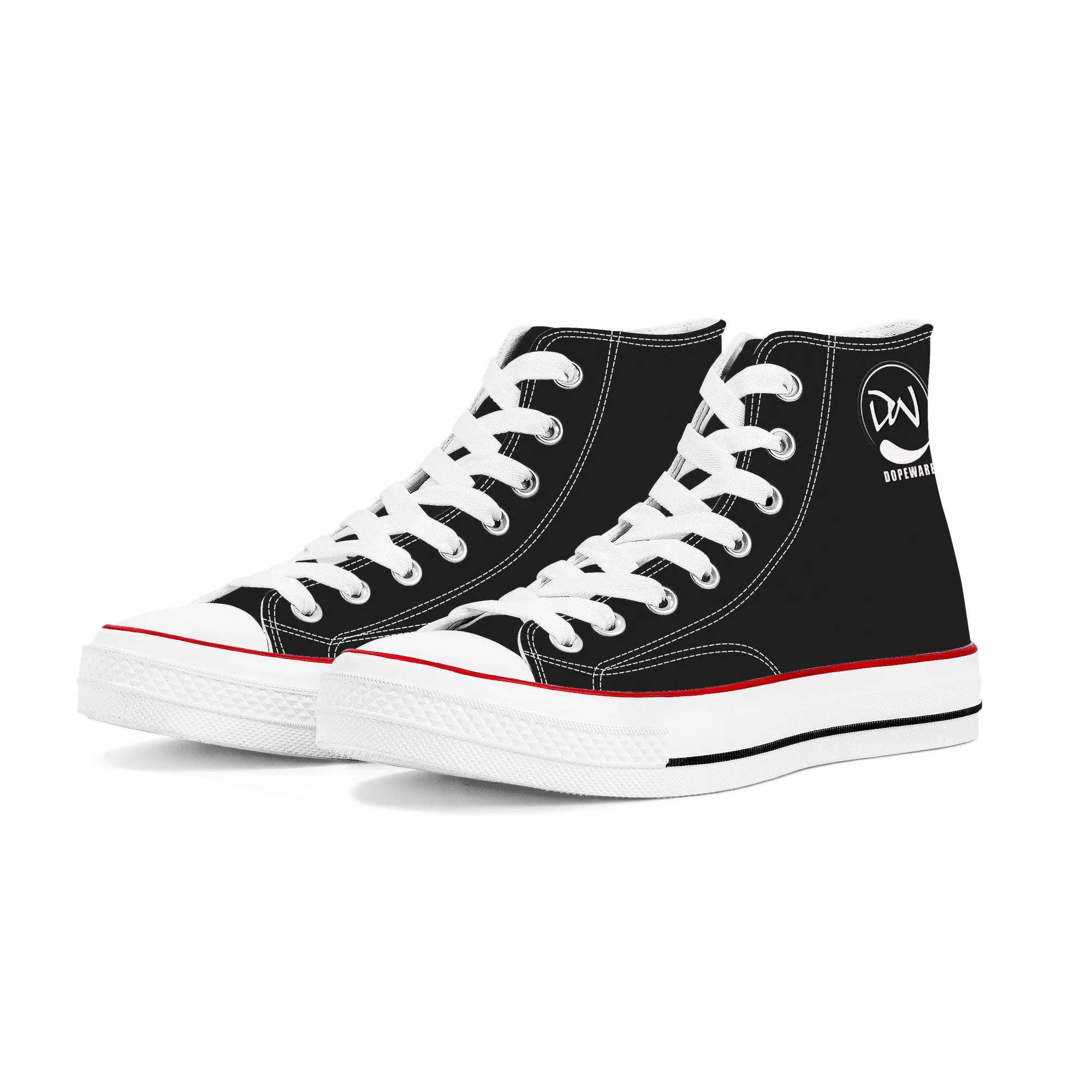 D70 High Top Canvas Shoes - Black