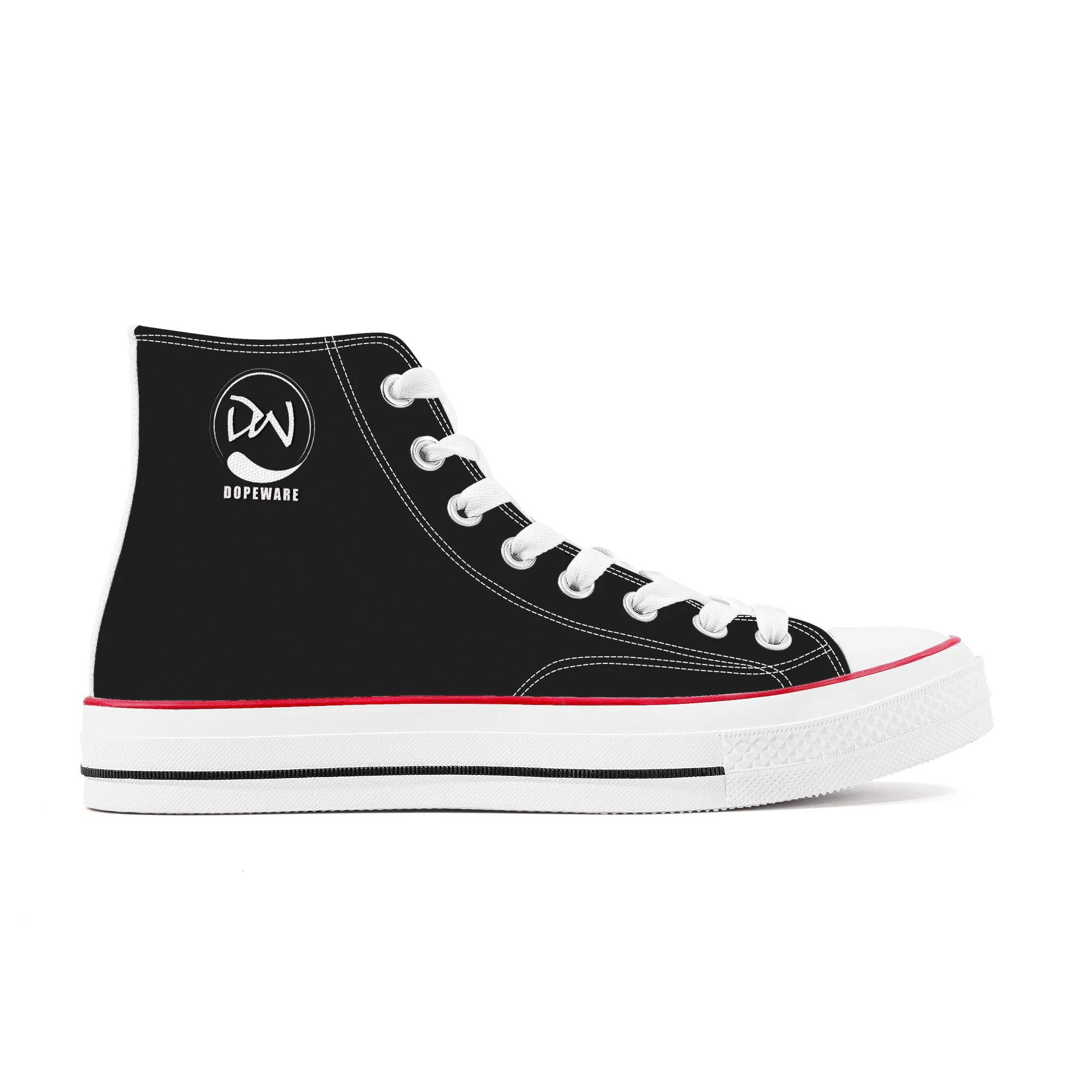 D70 High Top Canvas Shoes - Black