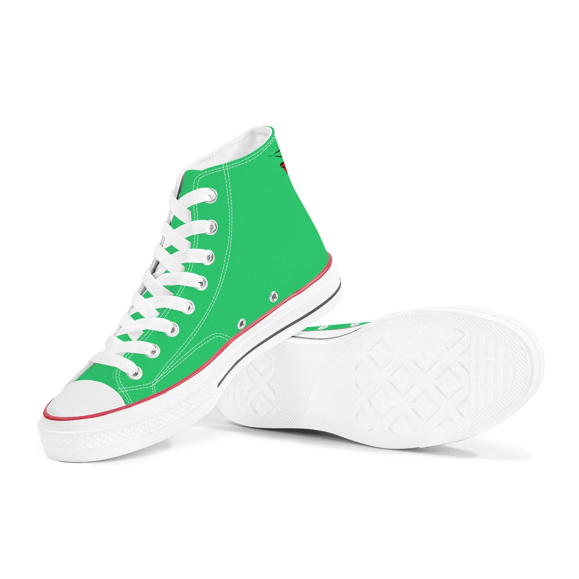 D70 High Top Canvas Shoes - Green