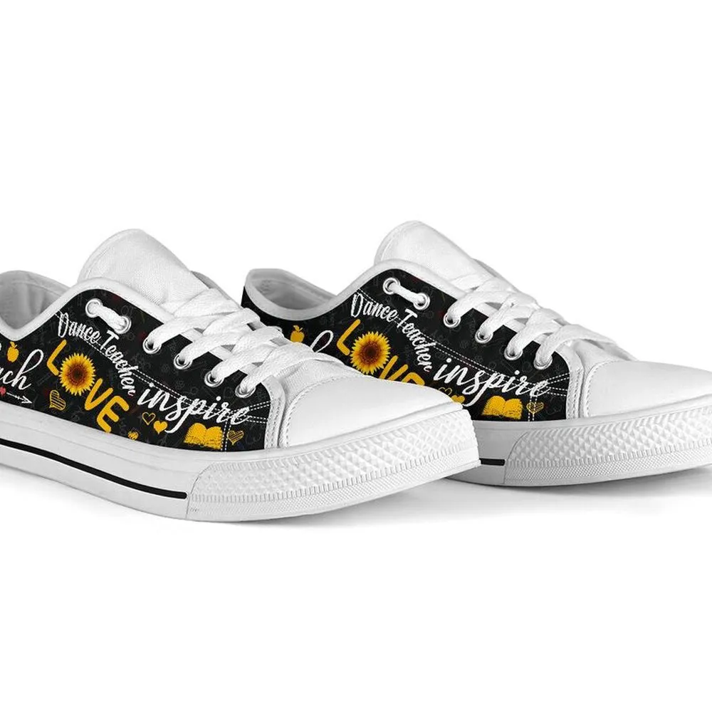 Dance Teacher Teach Sunflower Low Top Shoes, Teacher Shoes, Low Top Sneakers