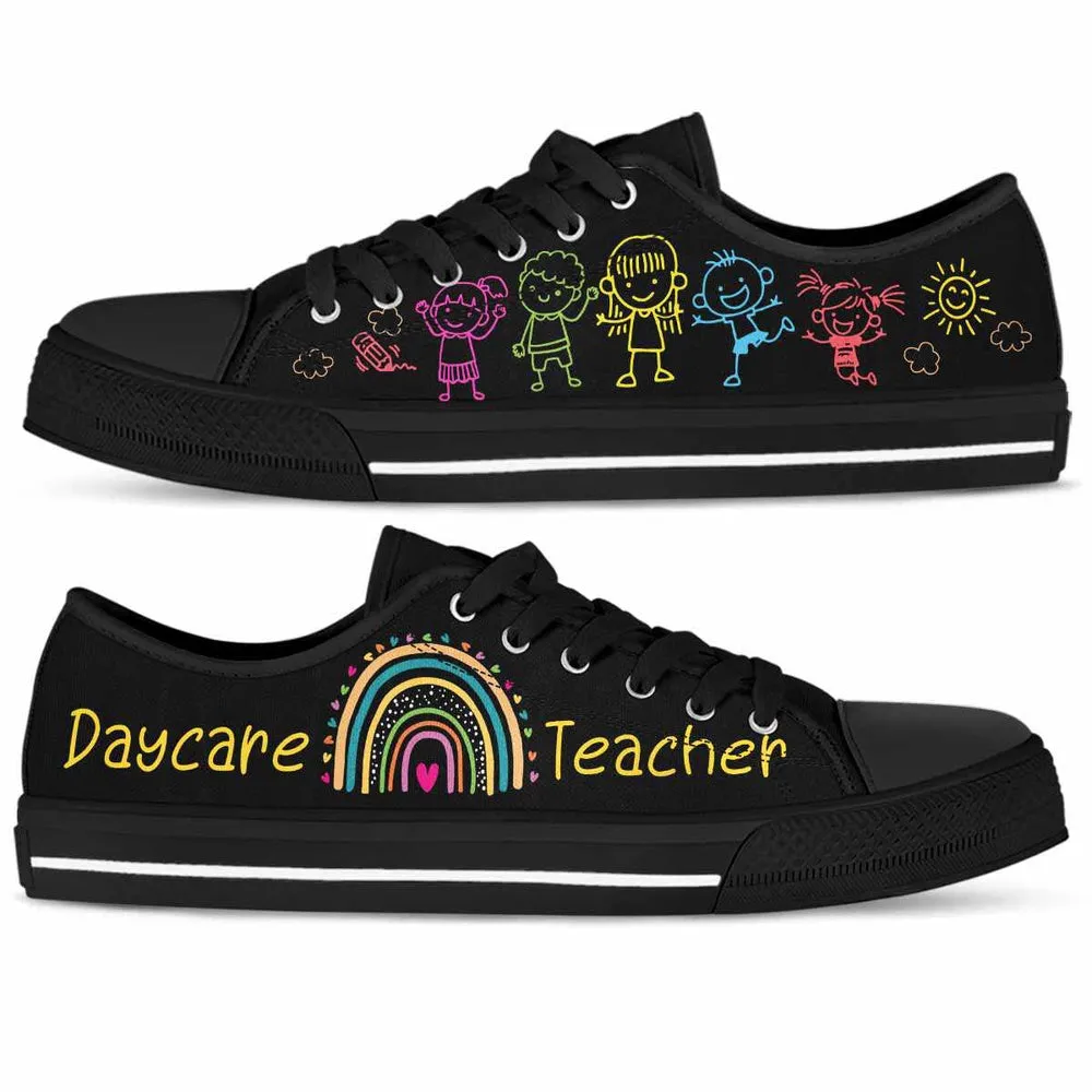 Daycare Teacher Rainbow Kids Low Top Shoes, Teacher Shoes, Low Top Sneakers