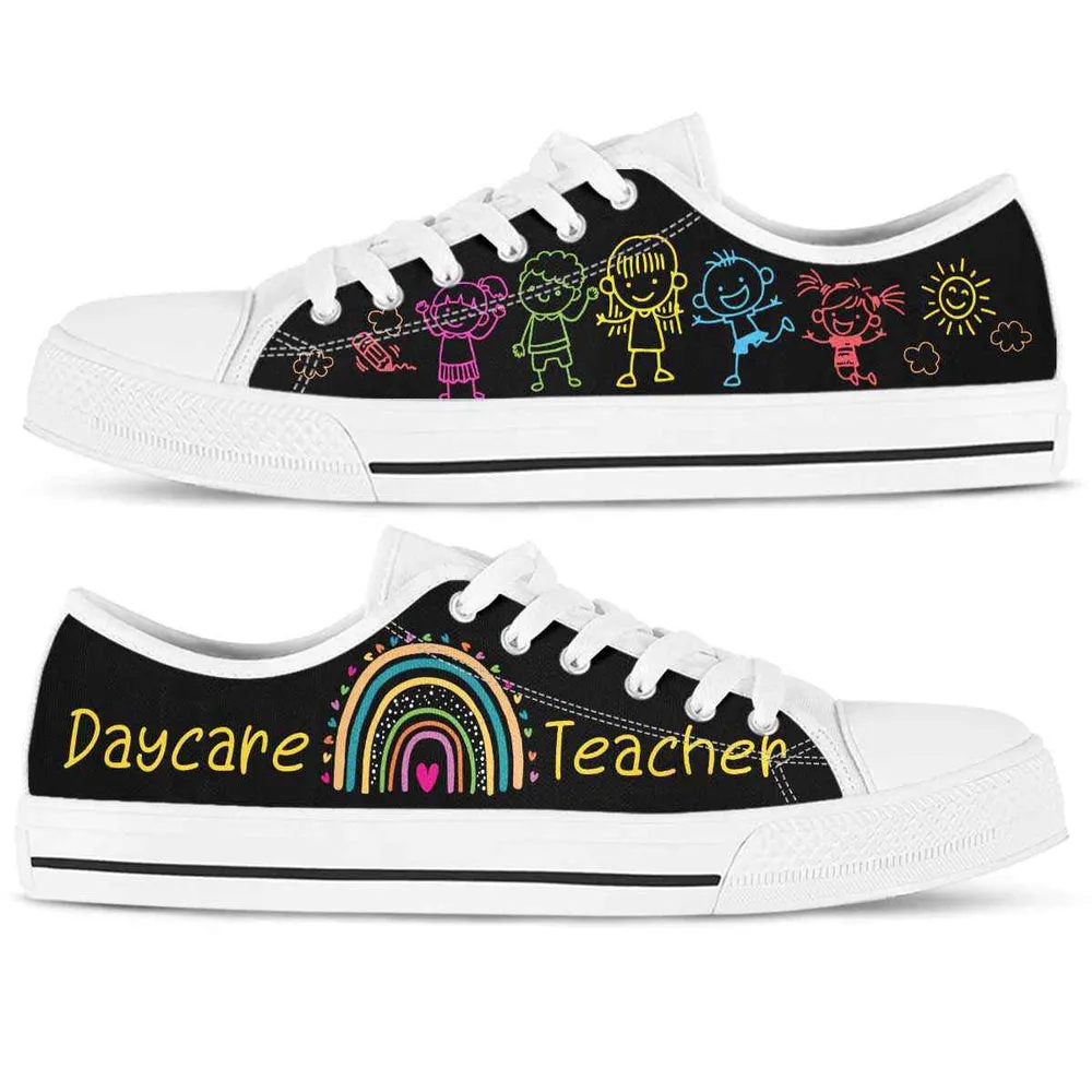 Daycare Teacher Rainbow Kids Low Top Shoes, Teacher Shoes, Low Top Sneakers