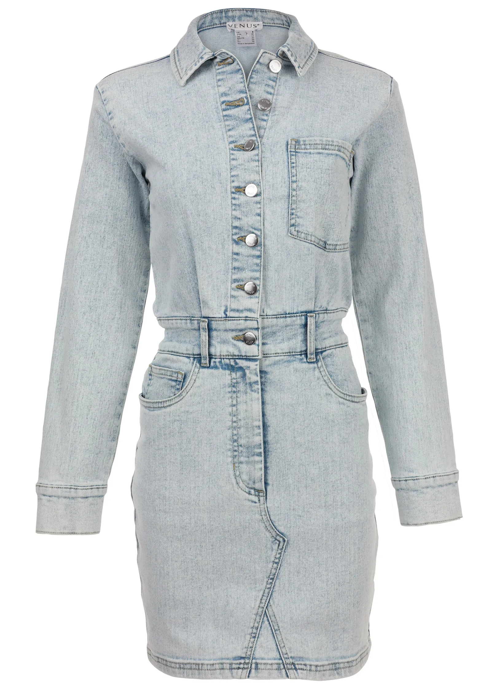 Denim Shirt Dress - Light Wash