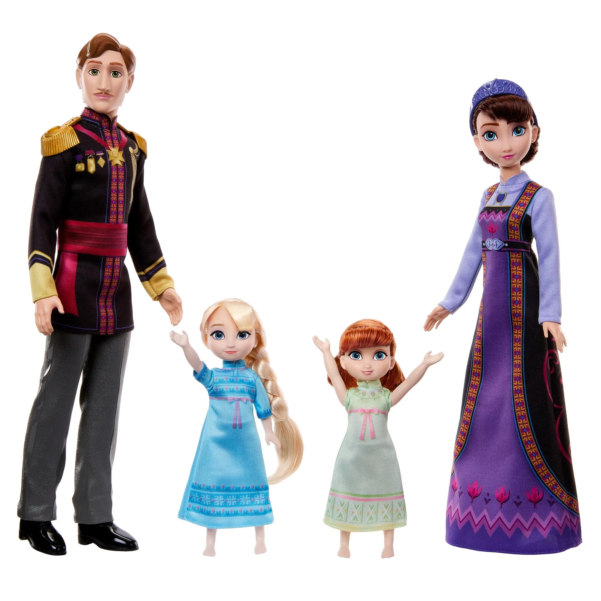 Disney Frozen Family Set with Toddler Anna and Elsa Dolls and Queen Iduna and King Agnarr Inspired by Disney Movie Frozen 2 for Kids Ages 3 