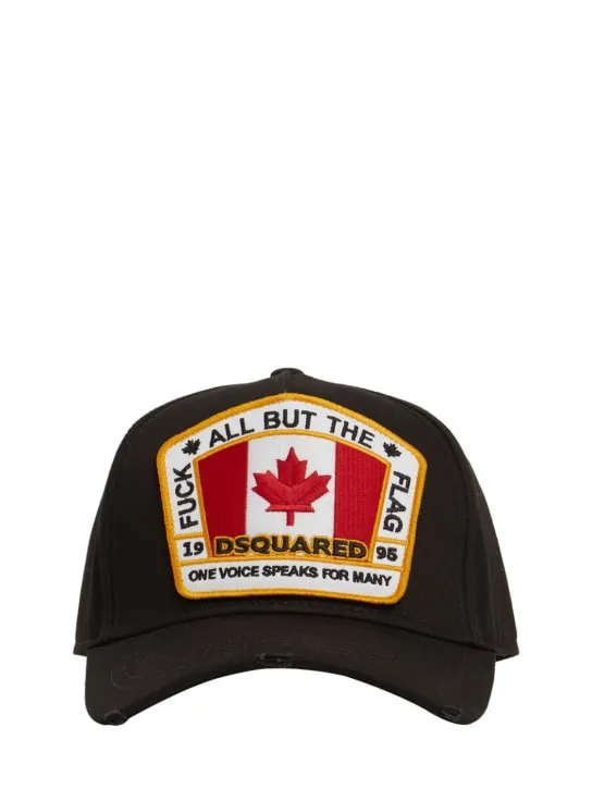 Dsquared2   Flag patch cotton canvas baseball hat 