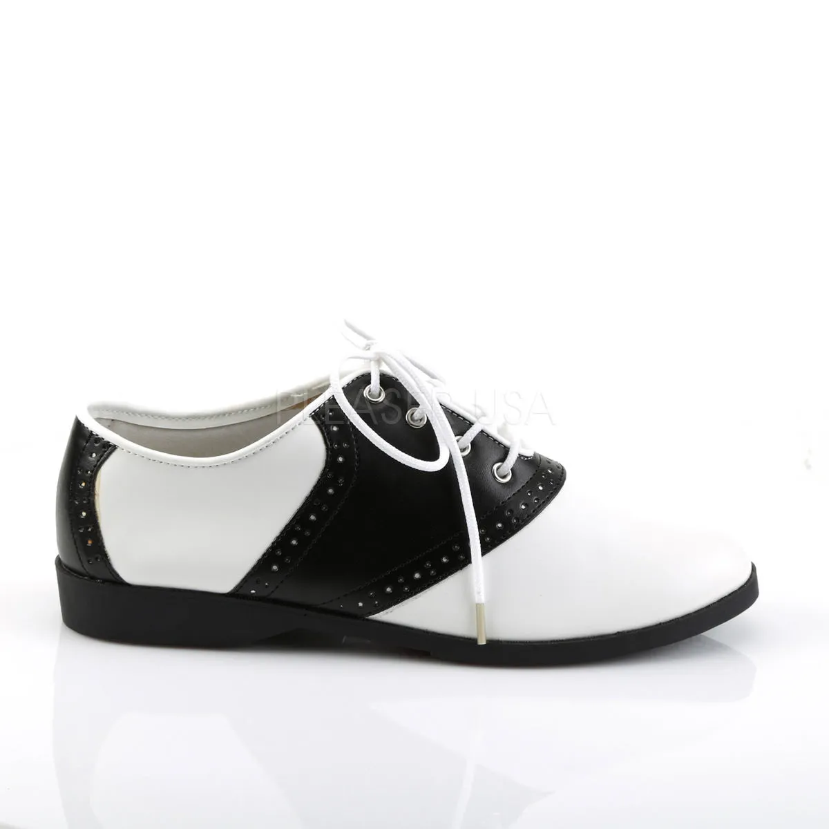 FUNTASMA SADDLE-50 Black-White Pu Retro Shoes