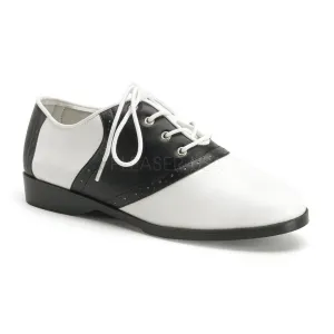 FUNTASMA SADDLE-50 Black-White Pu Retro Shoes