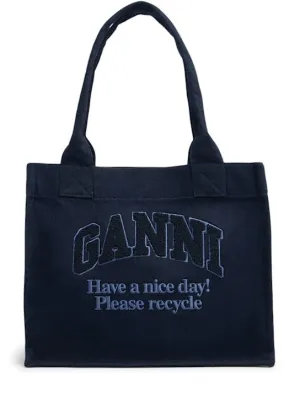 GANNI   Large Easy Shopper canvas bag 