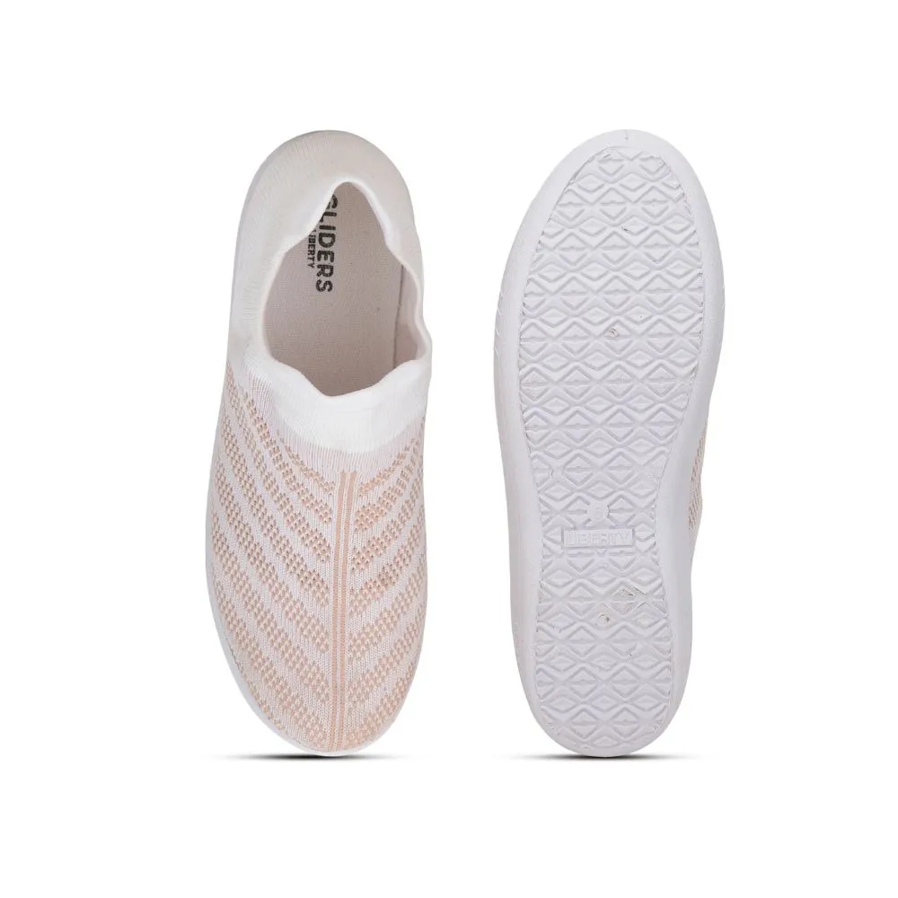 Gliders Sports White Slip on Walking Shoes For Women CLIVE-2E By Liberty