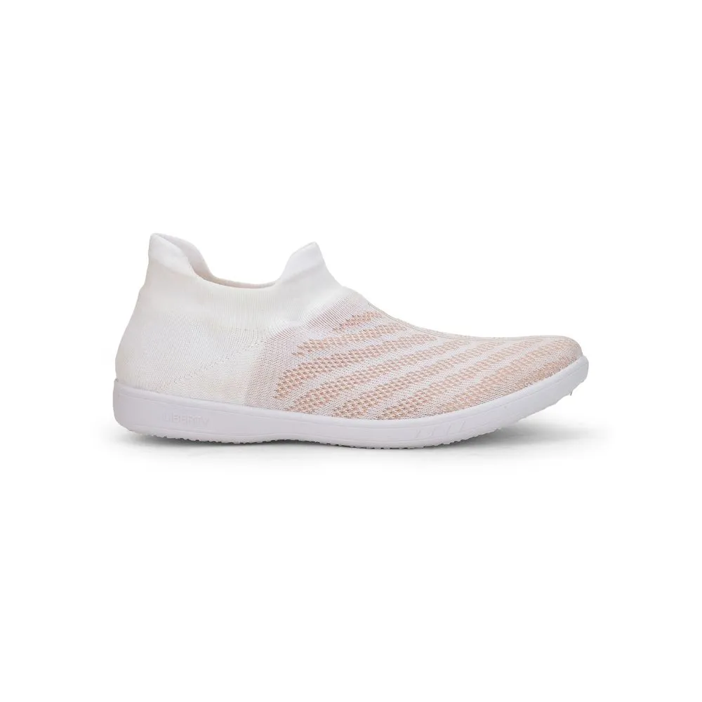 Gliders Sports White Slip on Walking Shoes For Women CLIVE-2E By Liberty