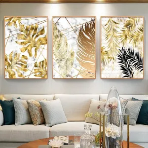 Golden Leaf Wall Art Prints