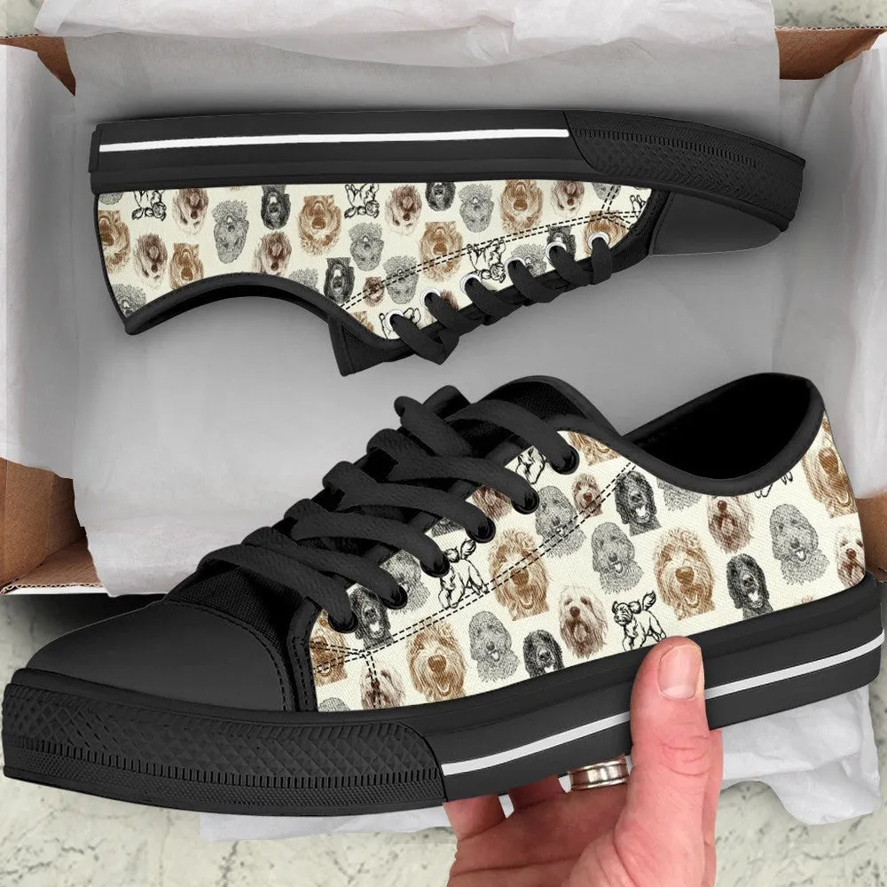 Goldendoodle Low Top Shoes - Low Top Sneaker, Dog Printed Shoes, Canvas Shoes For Men, Women