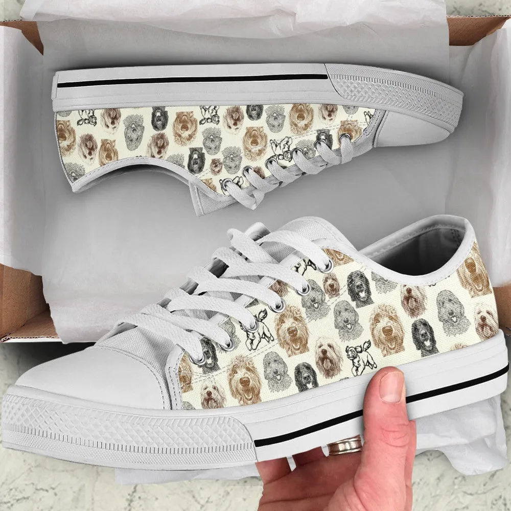 Goldendoodle Low Top Shoes - Low Top Sneaker, Dog Printed Shoes, Canvas Shoes For Men, Women